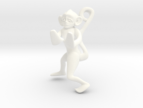 3D-Monkeys 066 in White Processed Versatile Plastic