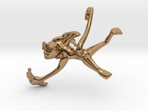 3D-Monkeys 069 in Polished Brass