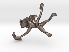 3D-Monkeys 069 in Polished Bronzed Silver Steel
