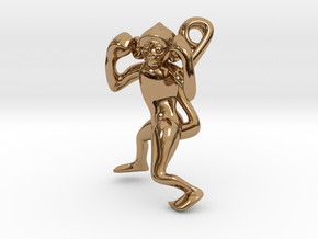 3D-Monkeys 070 in Polished Brass