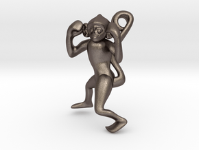 3D-Monkeys 070 in Polished Bronzed Silver Steel
