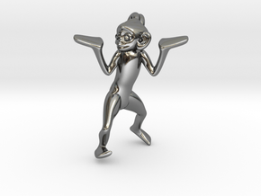 3D-Monkeys 071 in Fine Detail Polished Silver