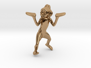 3D-Monkeys 071 in Polished Brass