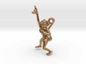 3D-Monkeys 072 in Polished Brass