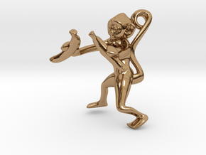 3D-Monkeys 074 in Polished Brass