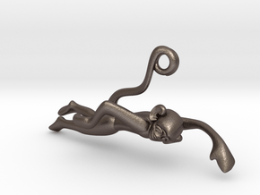 3D-Monkeys 075 in Polished Bronzed Silver Steel