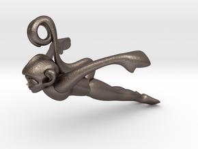 3D-Monkeys 077 in Polished Bronzed Silver Steel