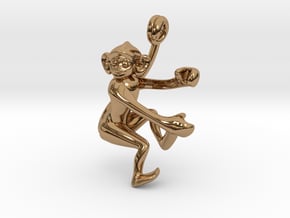 3D-Monkeys 078 in Polished Brass