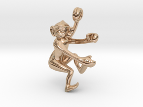 3D-Monkeys 078 in 14k Rose Gold Plated Brass