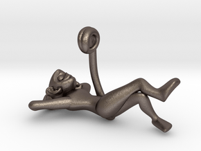 3D-Monkeys 079 in Polished Bronzed Silver Steel