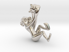 3D-Monkeys 081 in Rhodium Plated Brass