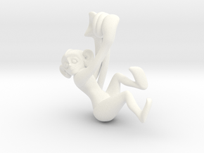 3D-Monkeys 081 in White Processed Versatile Plastic