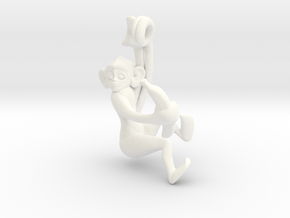 3D-Monkeys 082 in White Processed Versatile Plastic