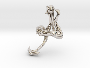 3D-Monkeys 083 in Rhodium Plated Brass