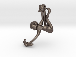 3D-Monkeys 083 in Polished Bronzed Silver Steel
