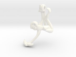 3D-Monkeys 083 in White Processed Versatile Plastic