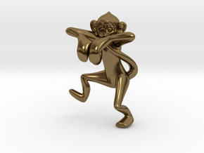 3D-Monkeys 086 in Polished Bronze