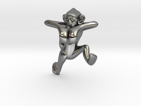 3D-Monkeys 087 in Fine Detail Polished Silver