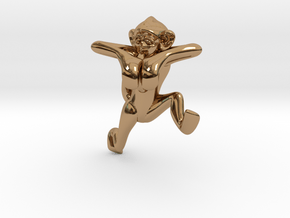 3D-Monkeys 087 in Polished Brass