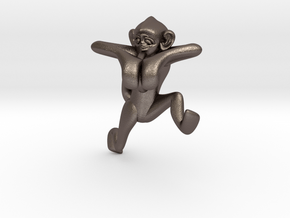 3D-Monkeys 087 in Polished Bronzed Silver Steel