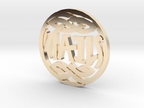 Heads and Tails Ambigram Coin in 14k Gold Plated Brass