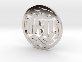 Heads and Tails Ambigram Coin in Rhodium Plated Brass