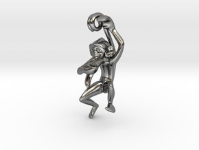 3D-Monkeys 089 in Fine Detail Polished Silver