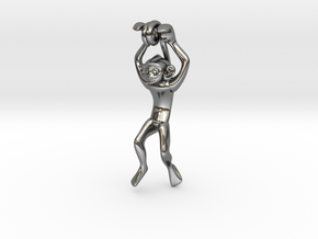 3D-Monkeys 090 in Fine Detail Polished Silver