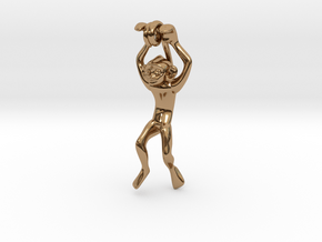 3D-Monkeys 090 in Polished Brass
