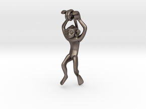 3D-Monkeys 090 in Polished Bronzed Silver Steel