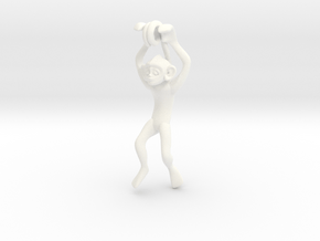 3D-Monkeys 090 in White Processed Versatile Plastic