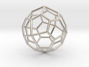 0322 Pentagonal Icositetrahedron E (a=1cm) #001 in Rhodium Plated Brass