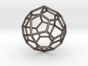 0322 Pentagonal Icositetrahedron E (a=1cm) #001 in Polished Bronzed Silver Steel