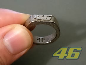 Valentino Rossi - 46 -  MotoGP ring 20mm in Polished Nickel Steel