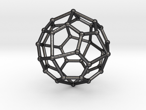 0323 Pentagonal Icositetrahedron V&E (a=1cm) #002 in Polished and Bronzed Black Steel