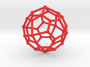 0323 Pentagonal Icositetrahedron V&E (a=1cm) #002 in Red Processed Versatile Plastic
