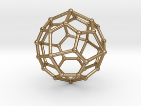 0323 Pentagonal Icositetrahedron V&E (a=1cm) #002 in Polished Gold Steel