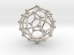 0324 Pentagonal Icositetrahedron V&E (a=1cm) #003 in Rhodium Plated Brass