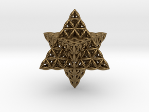 Flower Of Life Star Tetrahedron in Polished Bronze