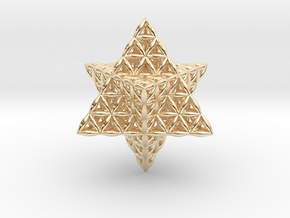 Flower Of Life Star Tetrahedron in 14k Gold Plated Brass
