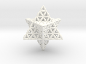 Flower Of Life Star Tetrahedron in White Processed Versatile Plastic