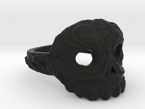 Dr.K Skull Ring Size 11 in Black Natural Versatile Plastic