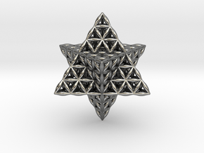 Flower Of Life Tantric Star in Polished Silver