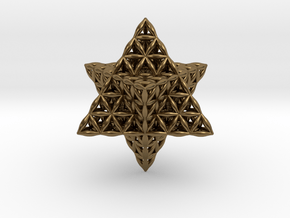 Flower Of Life Tantric Star in Polished Bronze