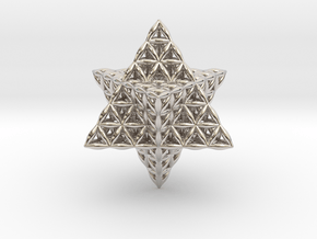 Flower Of Life Tantric Star in Rhodium Plated Brass