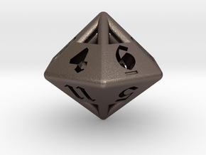 d12 die-pyramid in Polished Bronzed Silver Steel