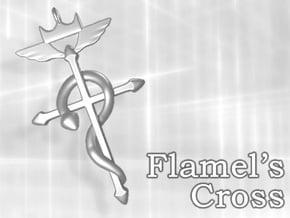 Flamel's Cross in Polished Bronzed Silver Steel