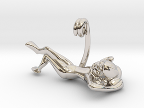 3D-Monkeys 092 in Rhodium Plated Brass
