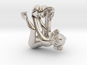 3D-Monkeys 093 in Rhodium Plated Brass