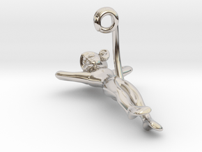 3D-Monkeys 094 in Rhodium Plated Brass